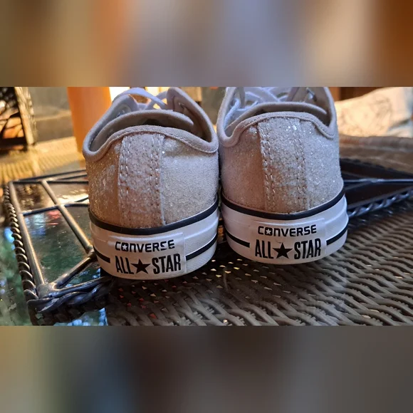 Converse Women's Glitter Cream Sneakers - Picture 4 of 7